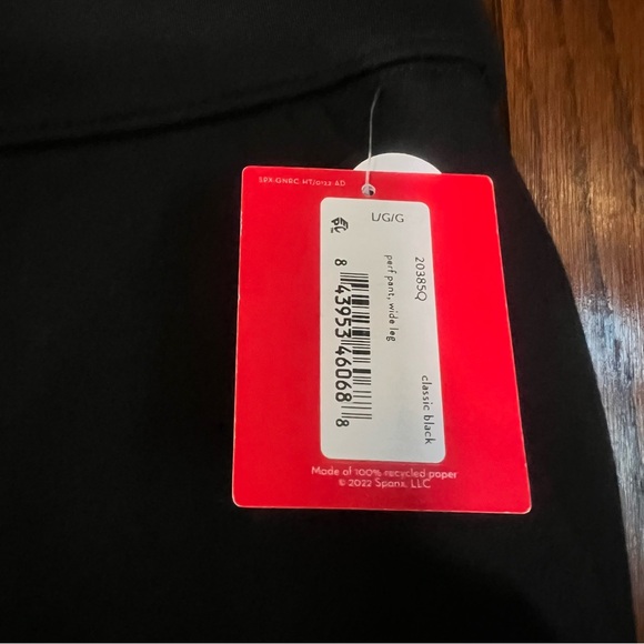 NWT Spanx The Perfect Pant, Wide Leg Black Large Petite - Picture 4 of 5